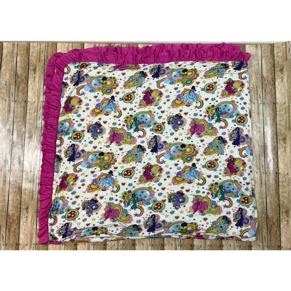 Posh Peanut Groovy Barbie Star Power Luxe Patoo Bamboo Blanket 60x60